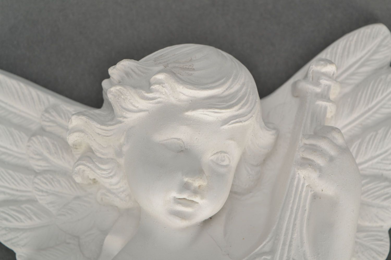 Estatueta em branco de gesso para pintar  em forma do anjo  foto 2