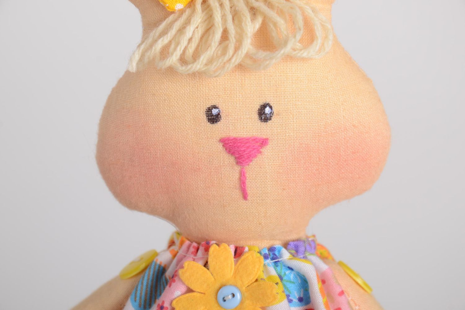 Мягкая игрушка ручной работы игрушка заяц девочка детская игрушка текстильная фото 3