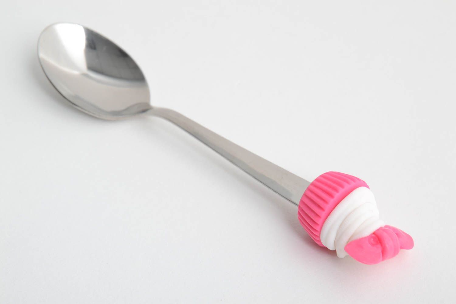 Handmade teaspoon polymer handle unusual gift for girls kitchen accessories photo 1