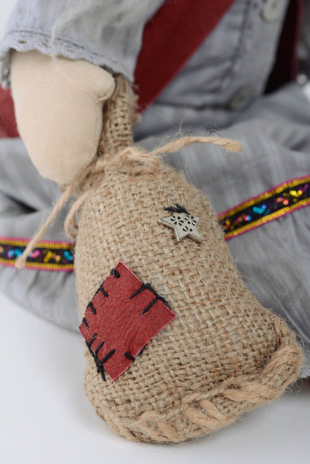 Poupée en tissu faite main originale décorative de collection Baba Yaga photo 5
