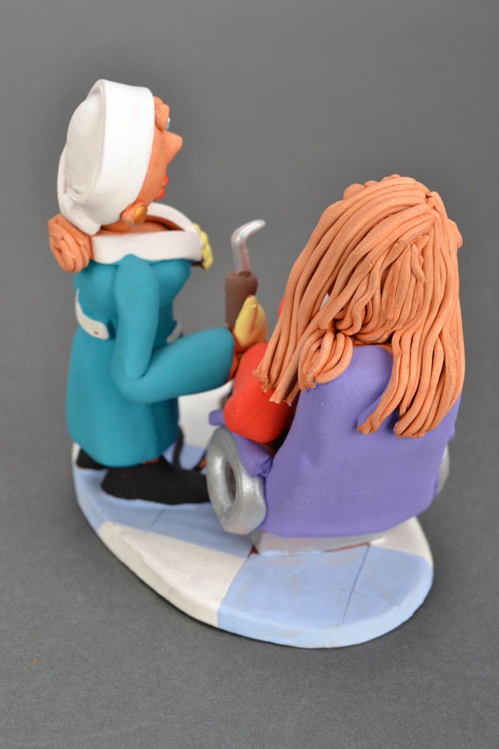 Homemade clay statuette Dentist and Her Patient photo 5