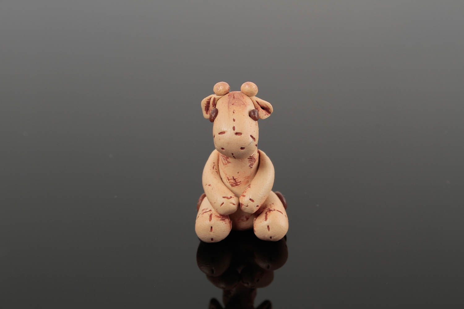 Mini Figurine girafe faite main en pâte polymère originale Déco maison photo 4