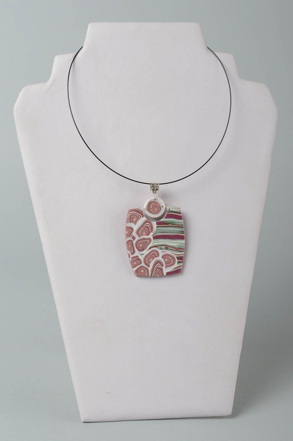 Handmade jewelry polymer clay jewelry designer pendant stylish pendant girl gift photo 1