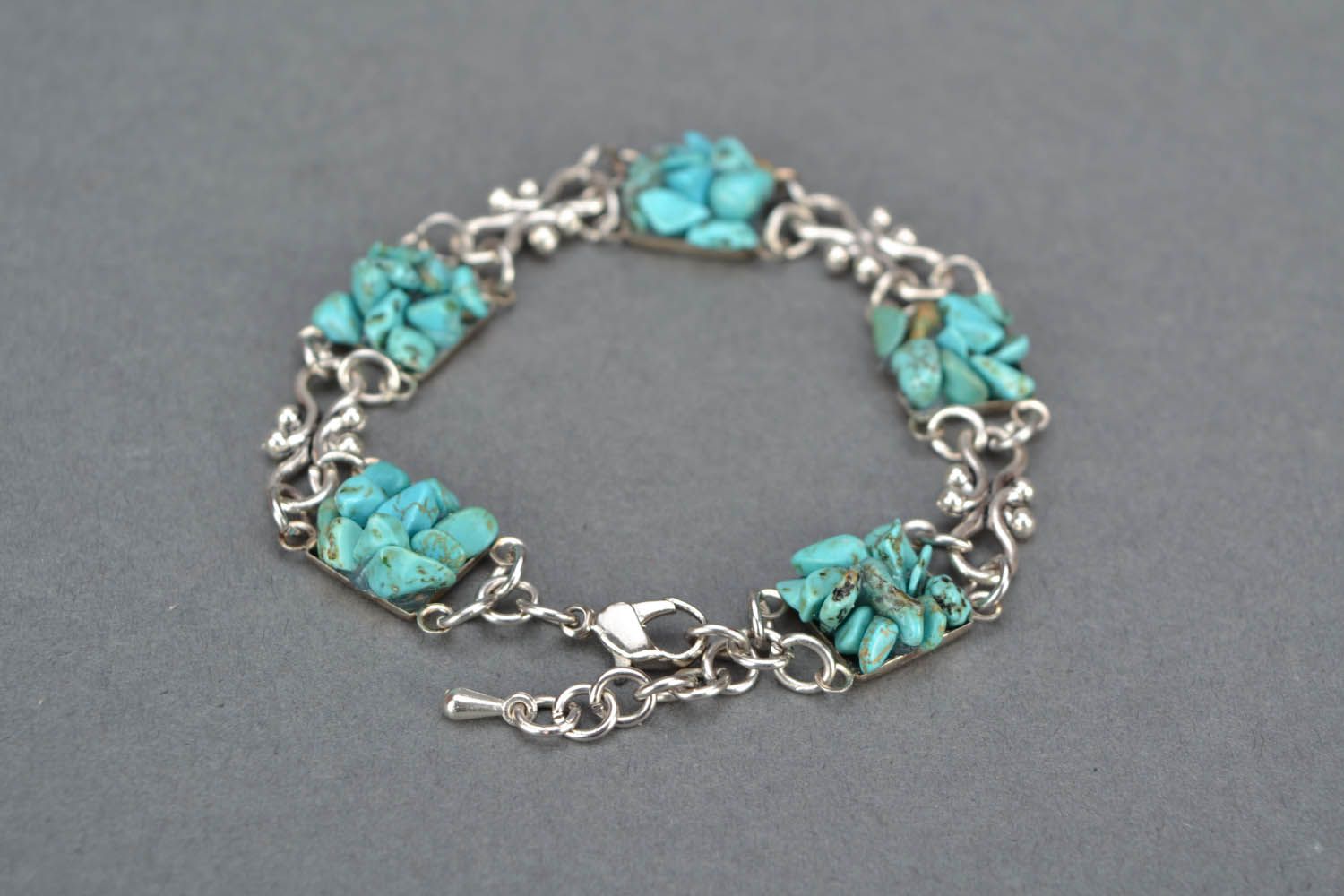 Earrings and bracelet with turquoise photo 5