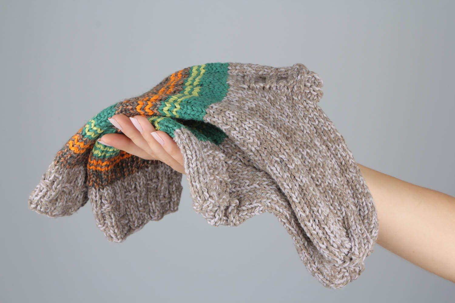 Meias mornas tricotadas de fios de lã e de mescla de lã para manter os pés quentes foto 5