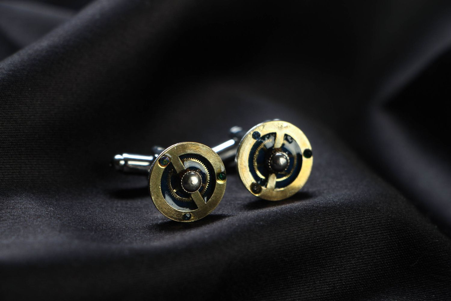 Metal cuff links in steampunk style photo 1