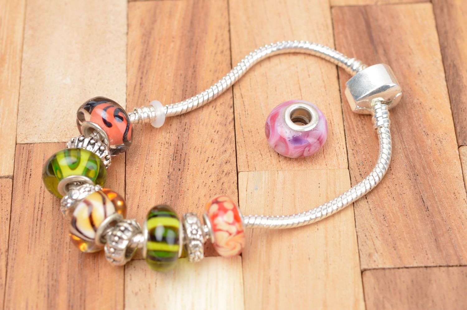 Stylish handmade glass bead glass beads jewelry making supplies small gifts photo 4