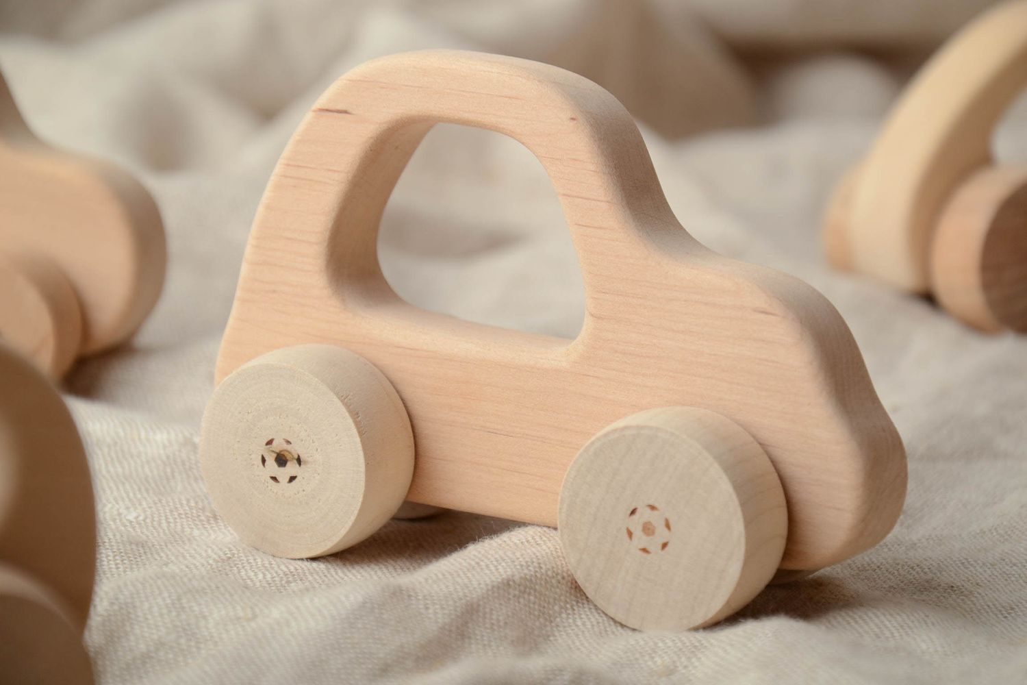 Children's wooden wheeled toy Car photo 1