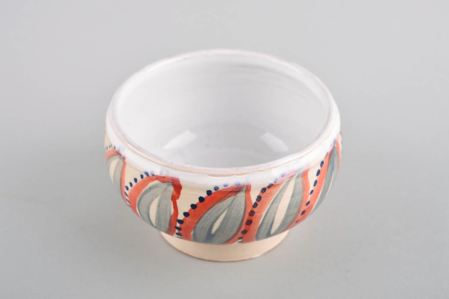 Handmade gemusterte Keramik Schüssel für Suppe Öko Geschirr Schale aus Ton  foto 2