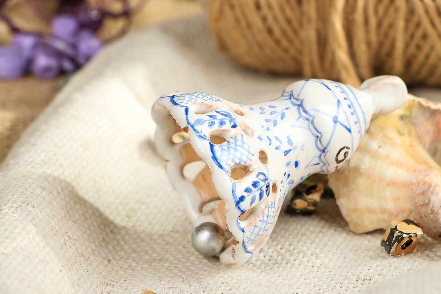 Clochette céramique décorée faite main photo 5