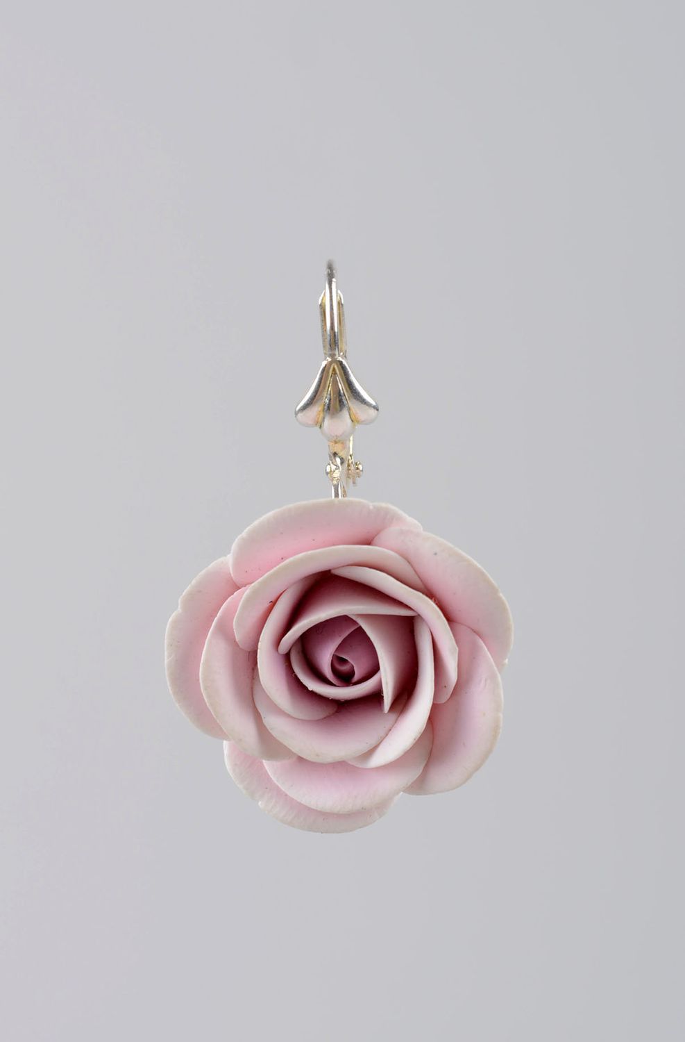 Handmade polymer clay earring rose earrings flower earring delicate jewelry photo 4