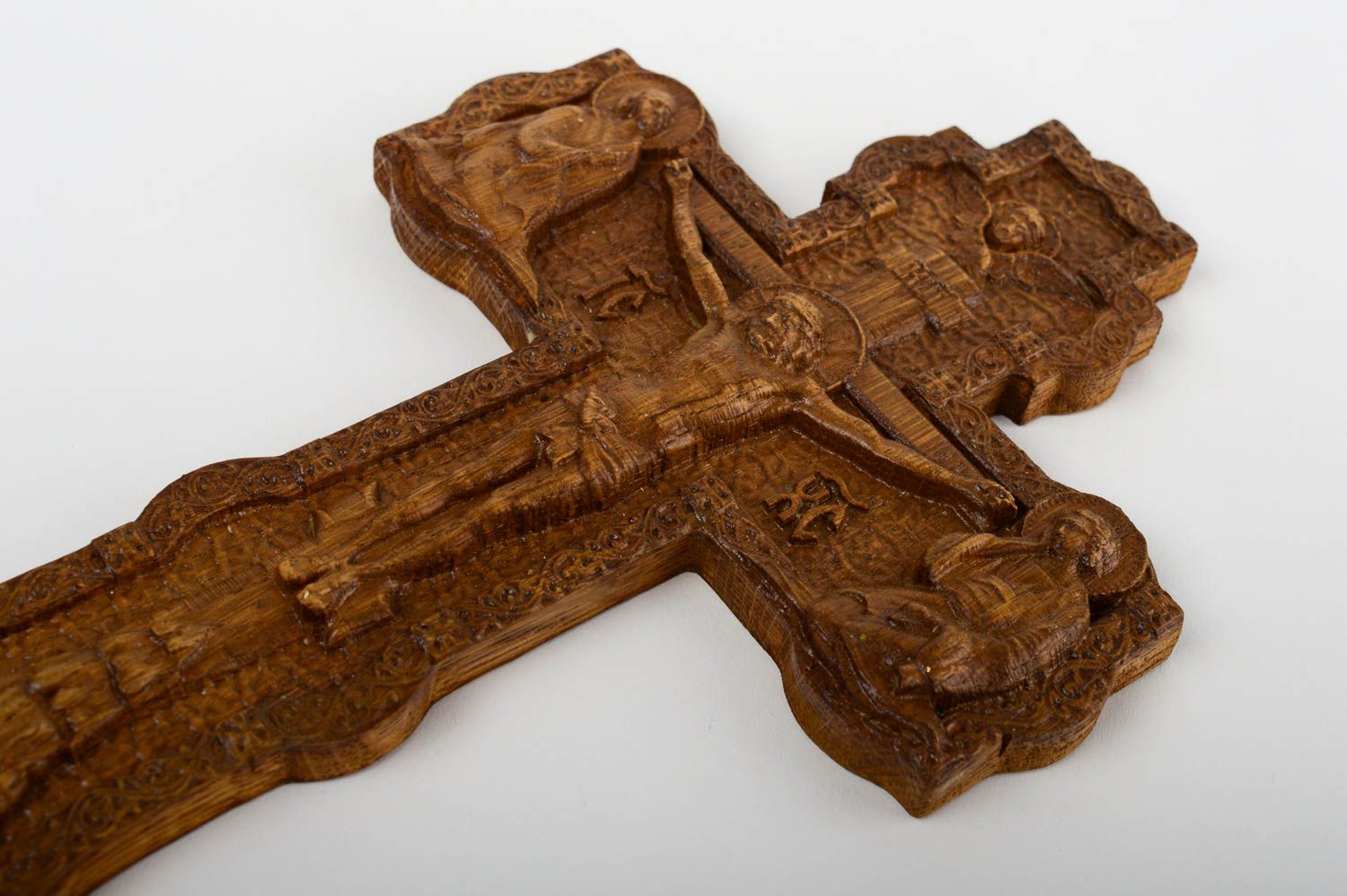 Крест из дерева ручной работы настенный резной крест декоративный крест  фото 3