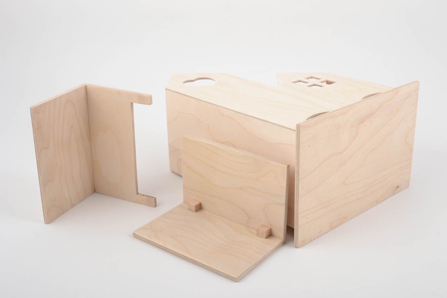 Beautiful handmade plywood blank tea bag box House for painting and decoupage photo 4