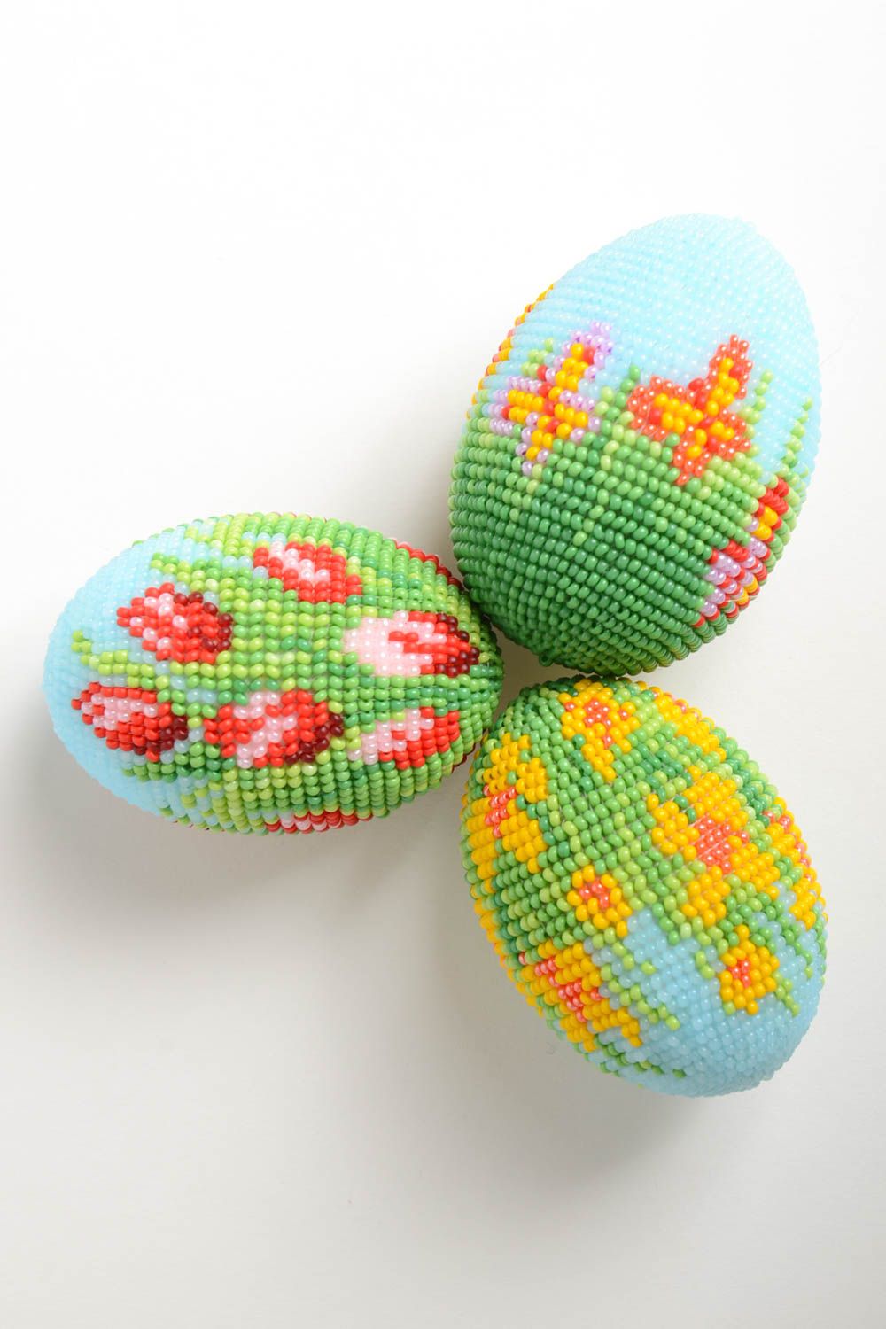 Easter home decor handmade decorative egg beaded Easter souvenir cute egg photo 3