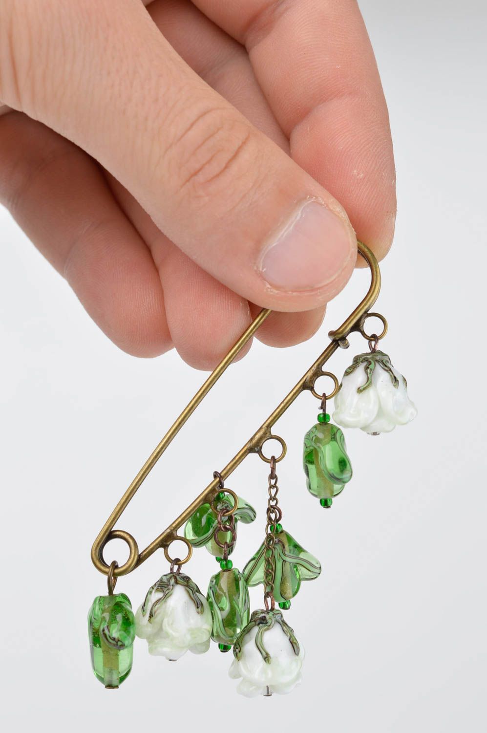 Handmade designer glass brooch jewelry present for women stylish brooch photo 3