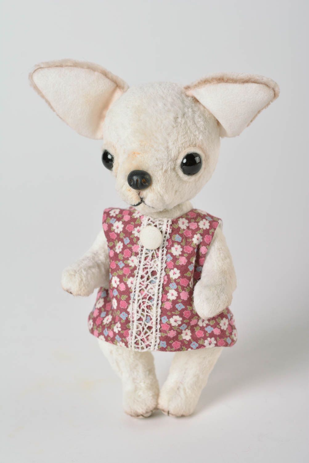 Perro de peluche hecho a mano juguete de tela regalo original para niña  foto 3