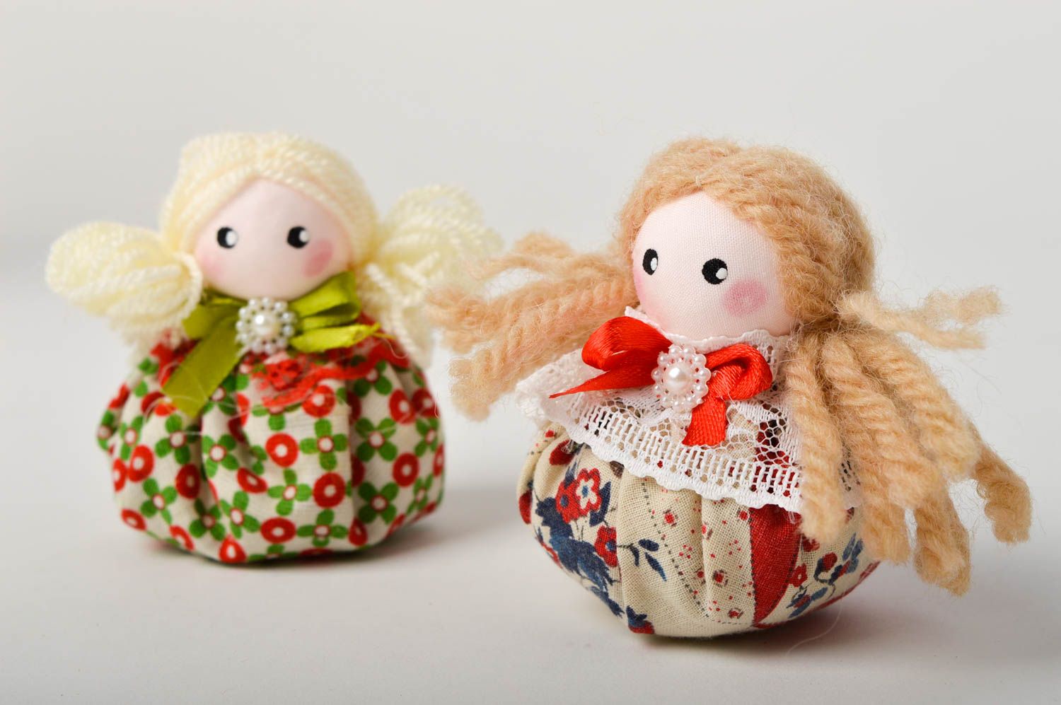 Beautiful handmade rag doll 2 pieces stuffed soft toy small gifts for decor only photo 1