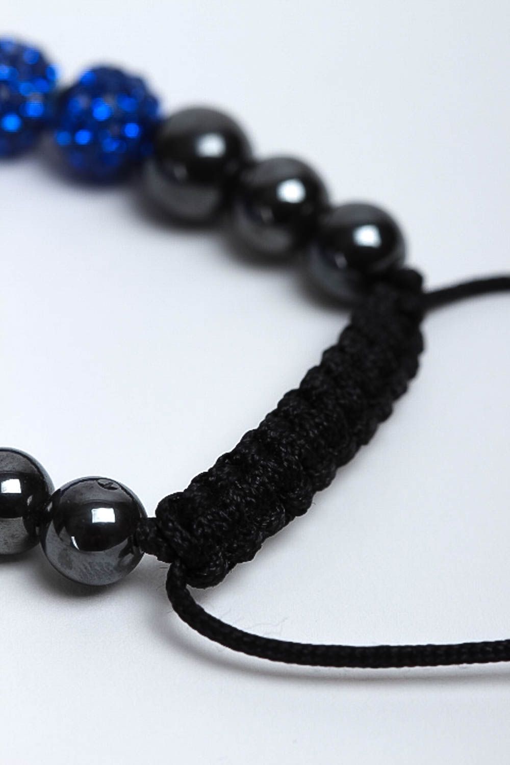 Bracelet fait main Bijou tendance bleu-noir en hématite Accessoire femme photo 4
