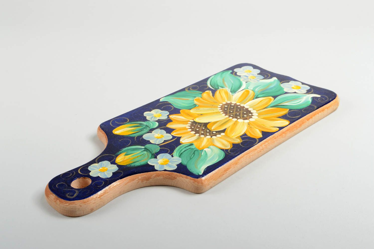 Tabla de madera para cortar artesanal y pintada menaje de cocina regalo original foto 2