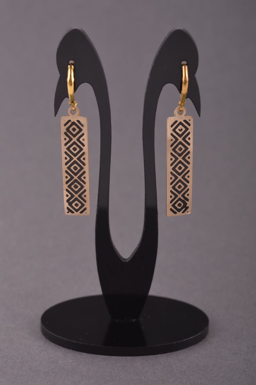 Messing Ohrringe handgemacht Ohrringe für Damen Schmuck Ohrringe stilvoll foto 1
