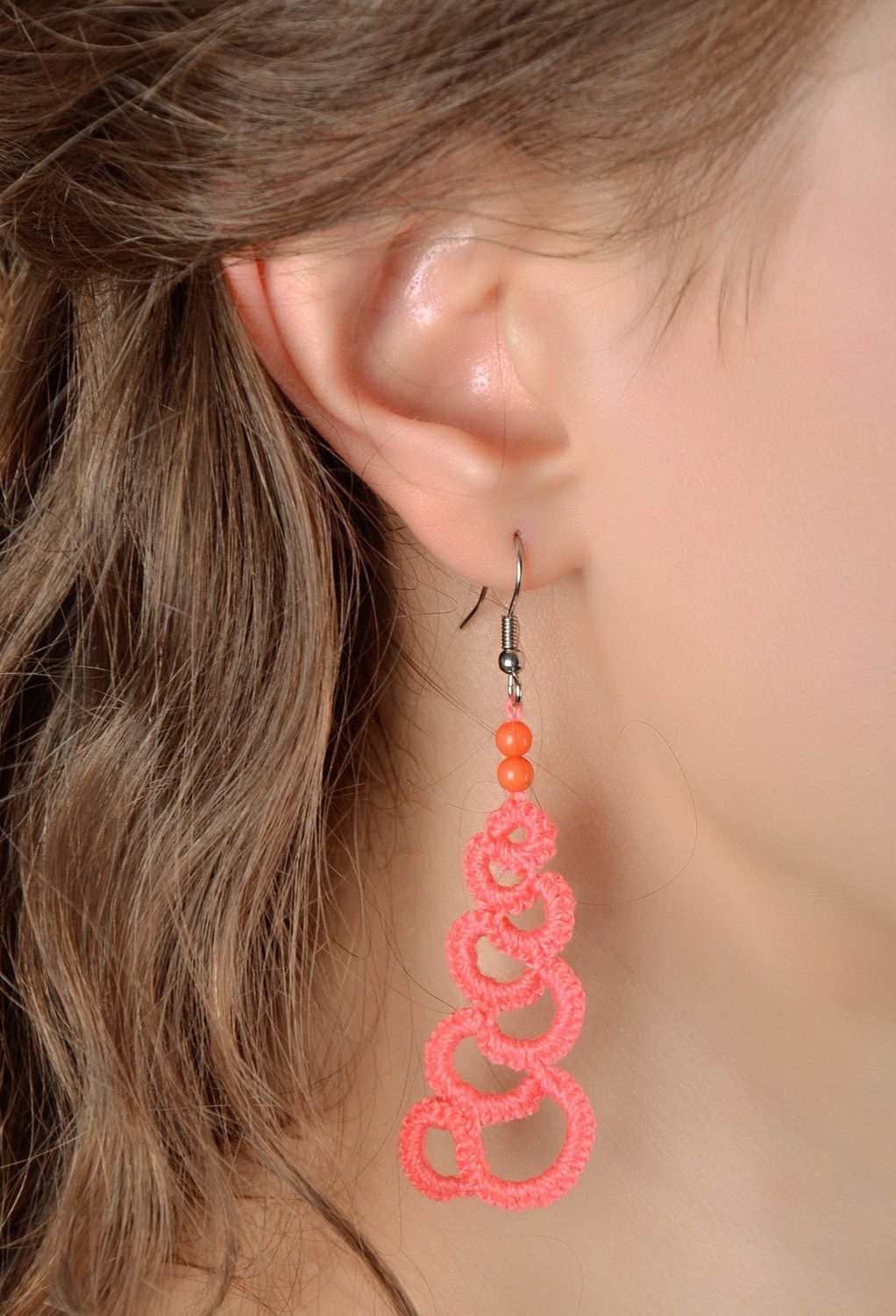 Earrings made from woven lace Snake photo 4