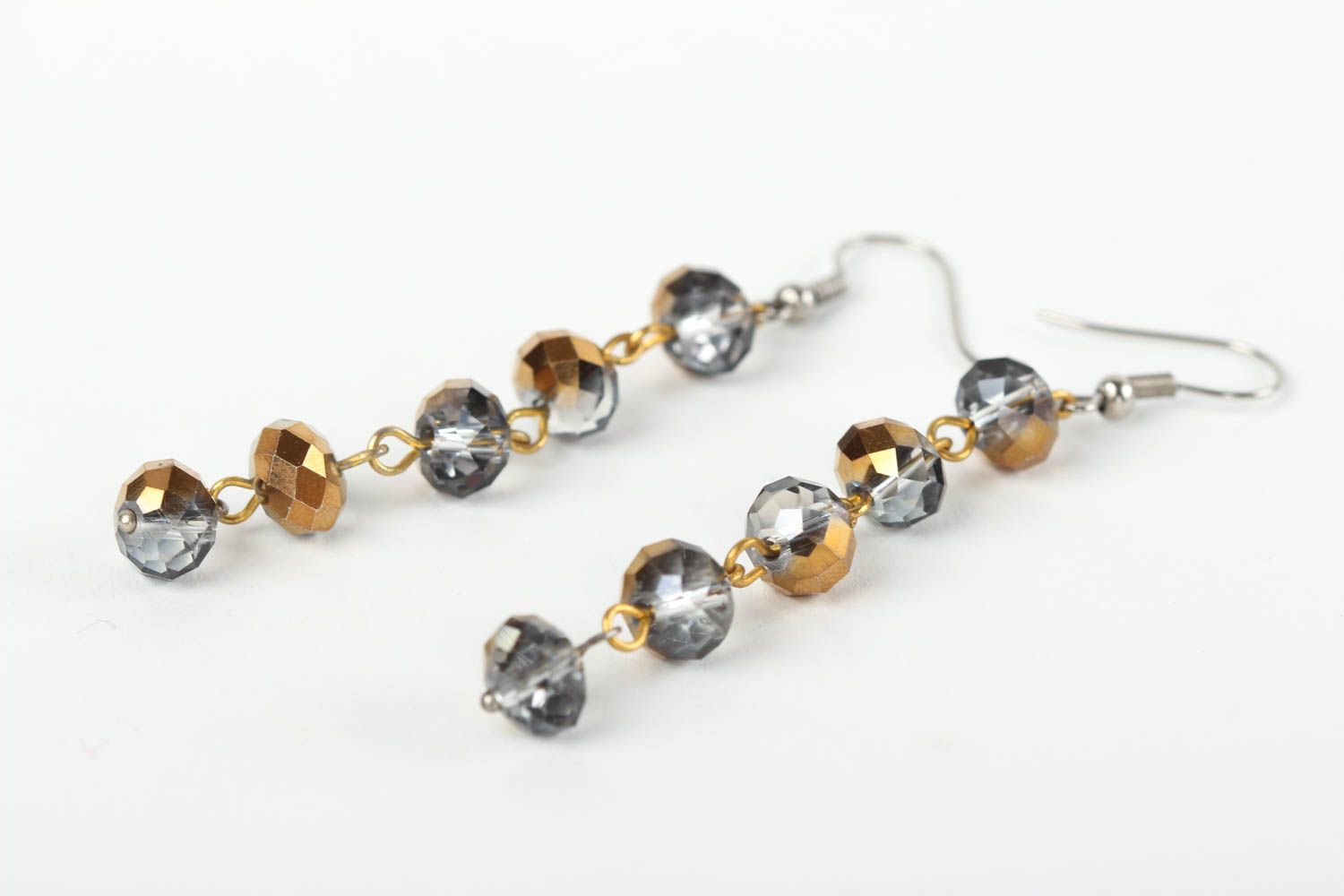 Stylish handmade crystal earrings beaded earrings costume jewelry designs photo 3