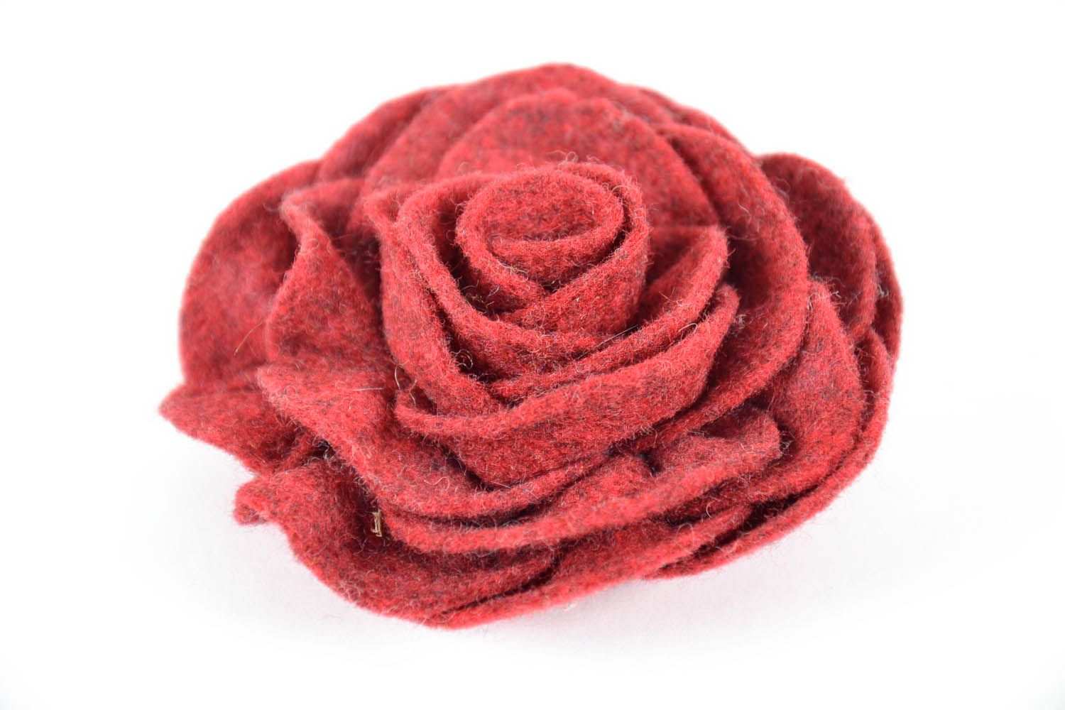 Brooch Wine Colored Rose photo 3