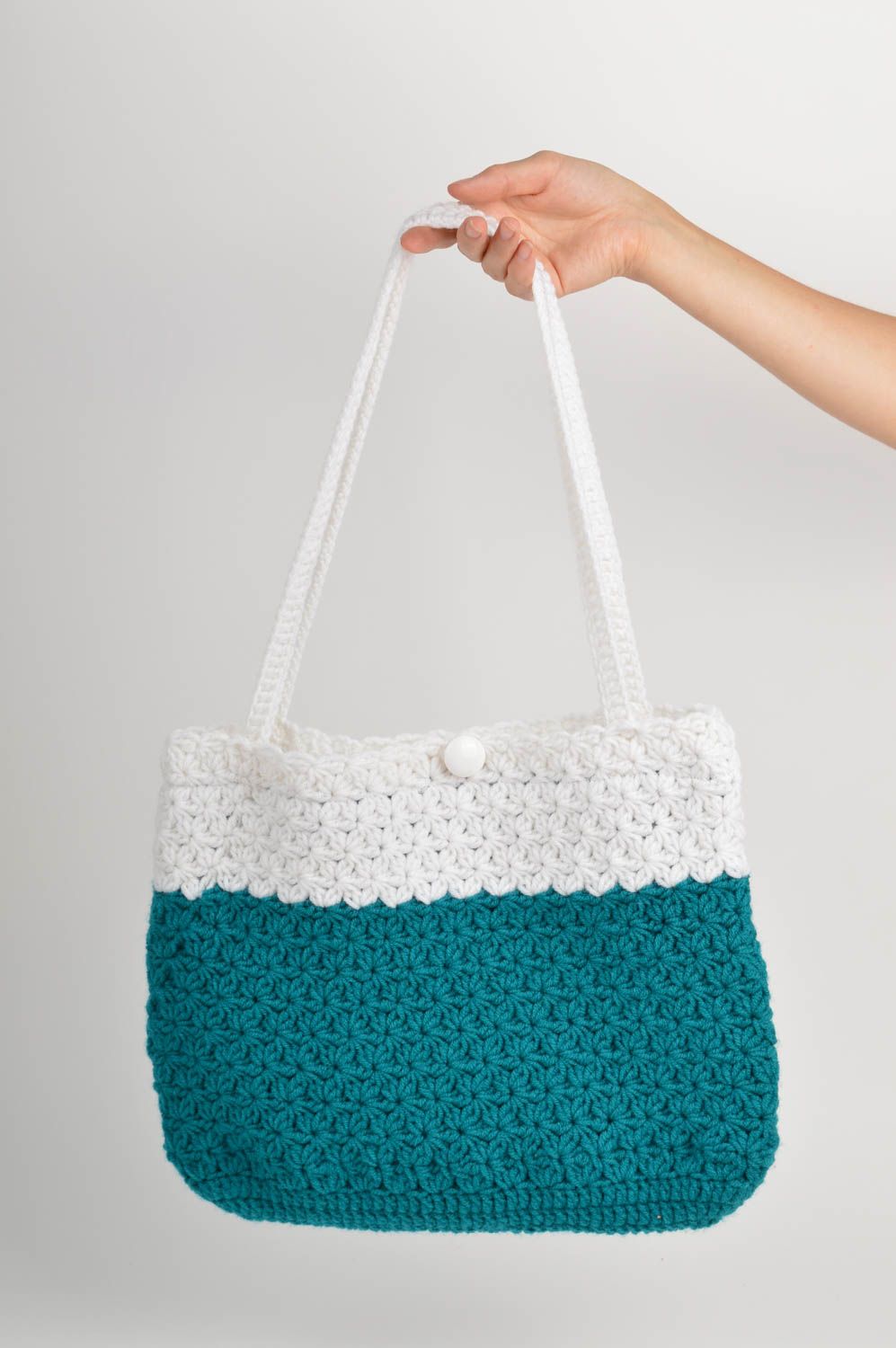 Handmade crocheted cute bag designer stylish bag elegant female bag gift photo 2