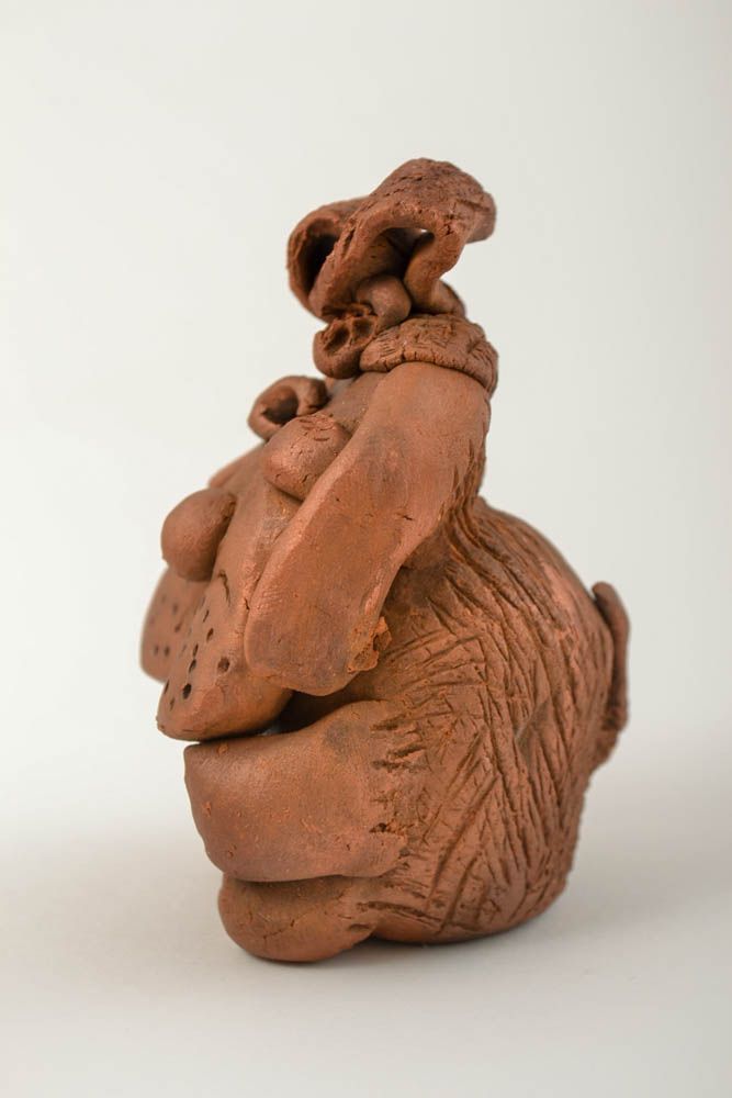 Figurine céramique faite main Statuette décorative marron peinte Déco maison photo 4