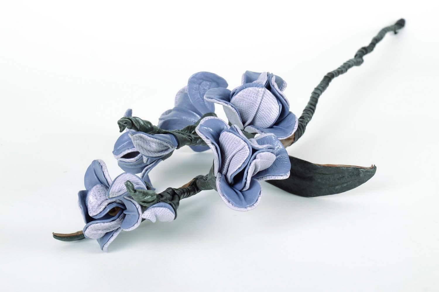 Decorative flowers made of genuine leather photo 3