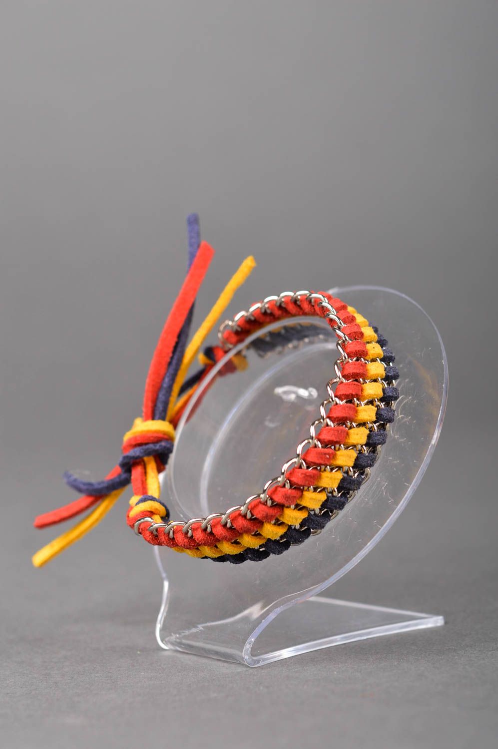 Handmade bright designer bracelet unusual metal bracelet wide wrist bracelet photo 2