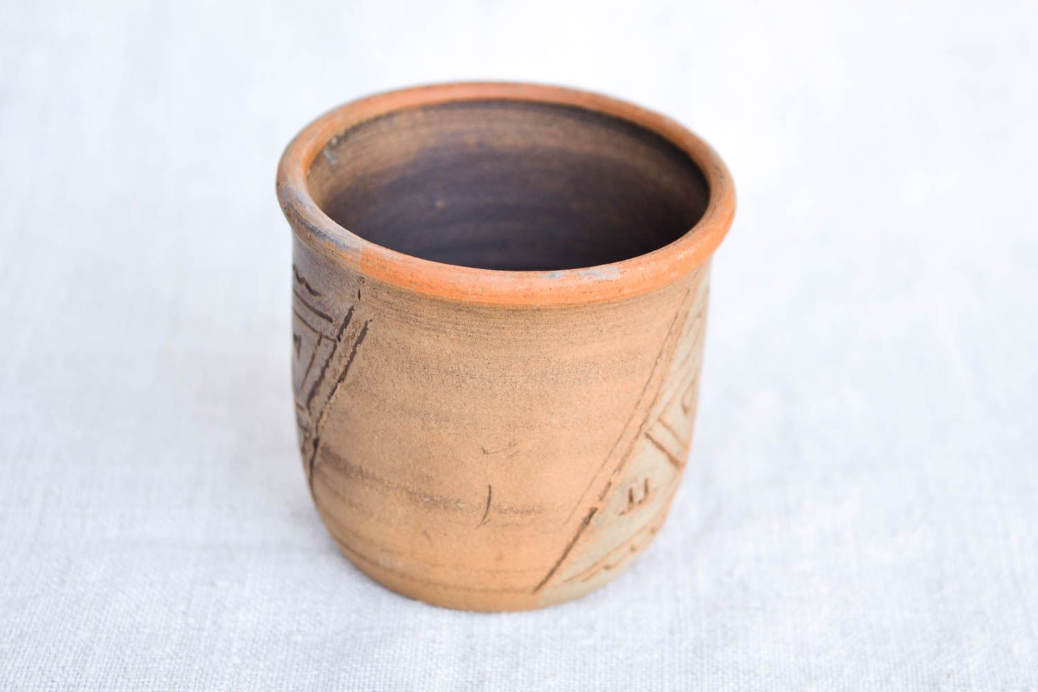 Becher aus Ton handmade Keramik Geschirr Küchen Zubehör Öko Geschirr 150 ml foto 3
