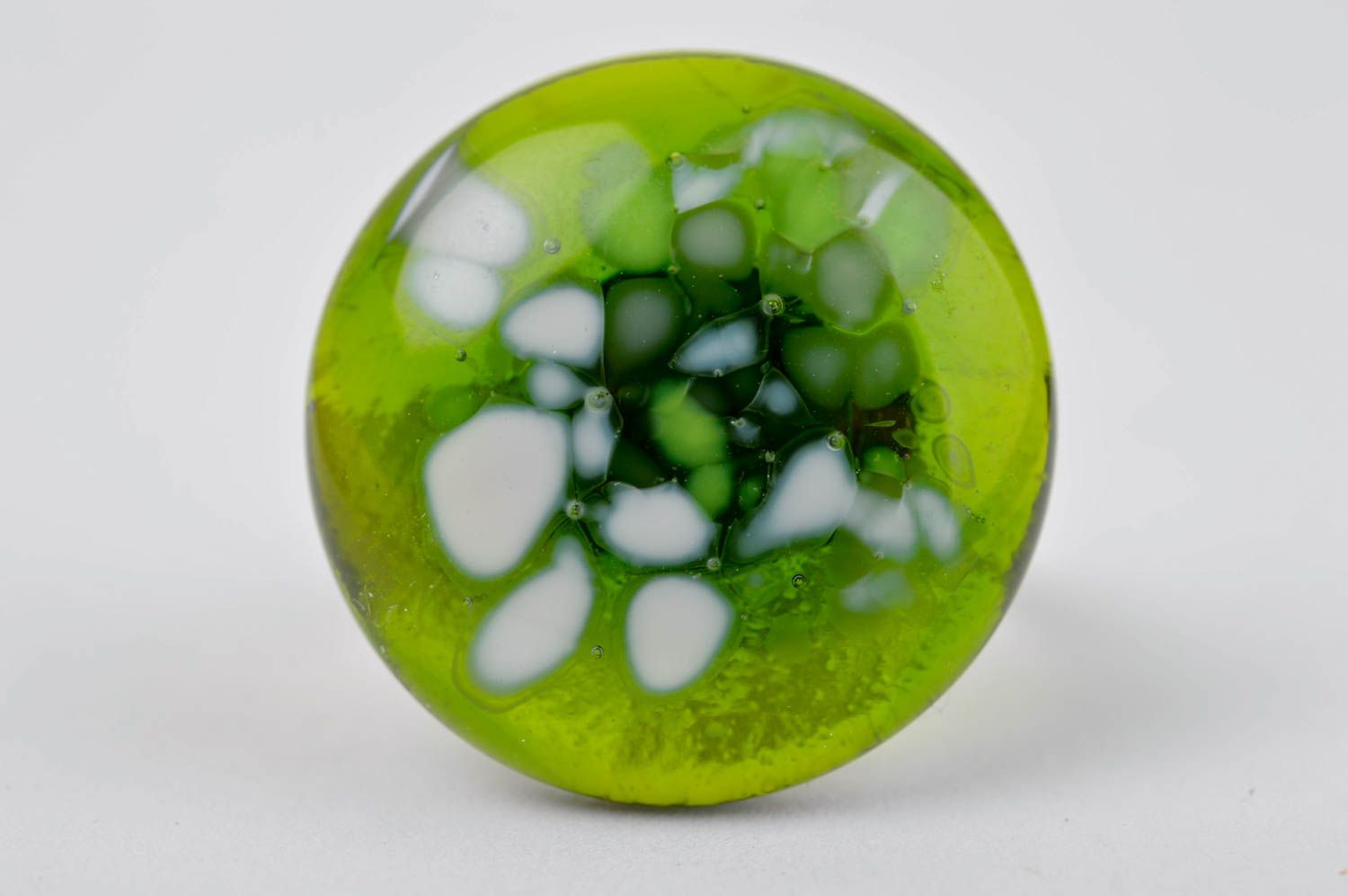 Кольцо ручной работы кольцо из стекла бижутерия из стекла темное зеленое фото 5