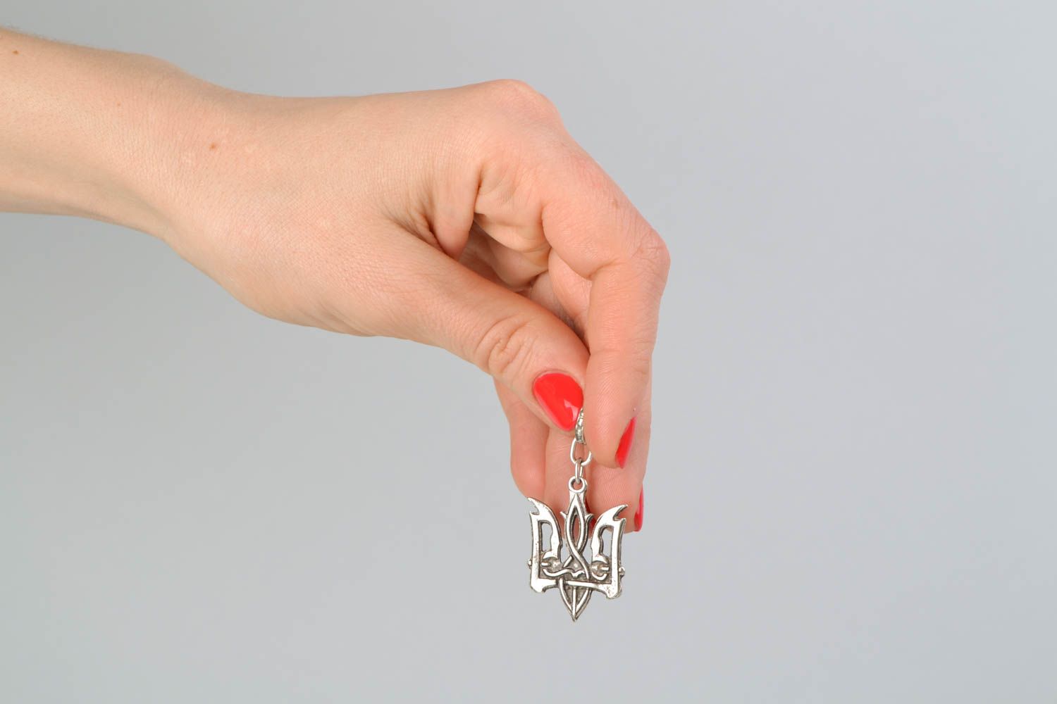 Pendentif en métal trident ukrainien de style ethnique fait main original photo 2