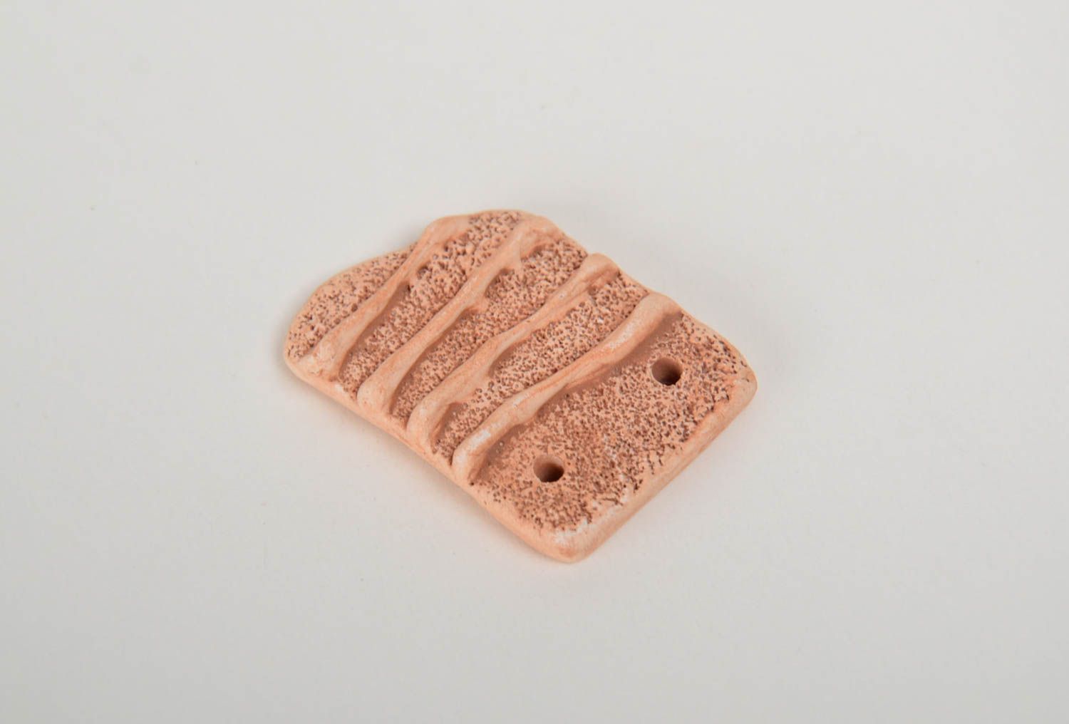 Small handmade DIY molded ceramic blank pendant relief designer beautiful photo 4