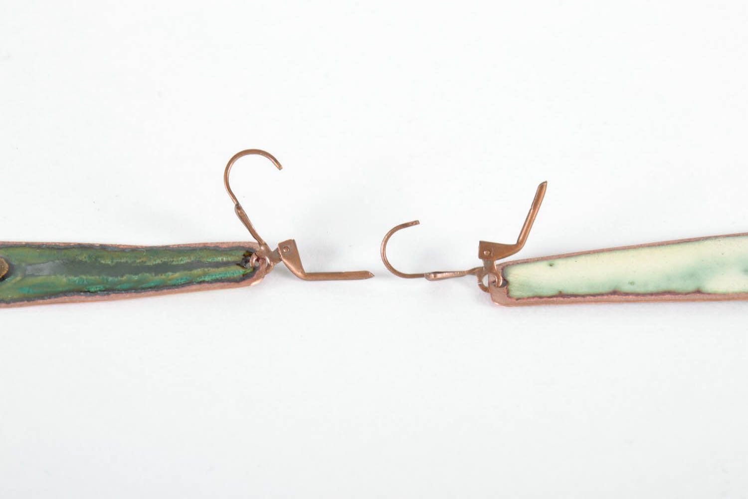 Long copper earrings photo 2
