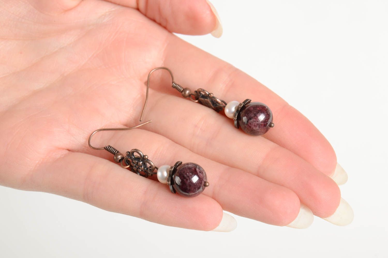 Handmade designer earrings unusual dangling earrings elegant cute jewelry photo 3