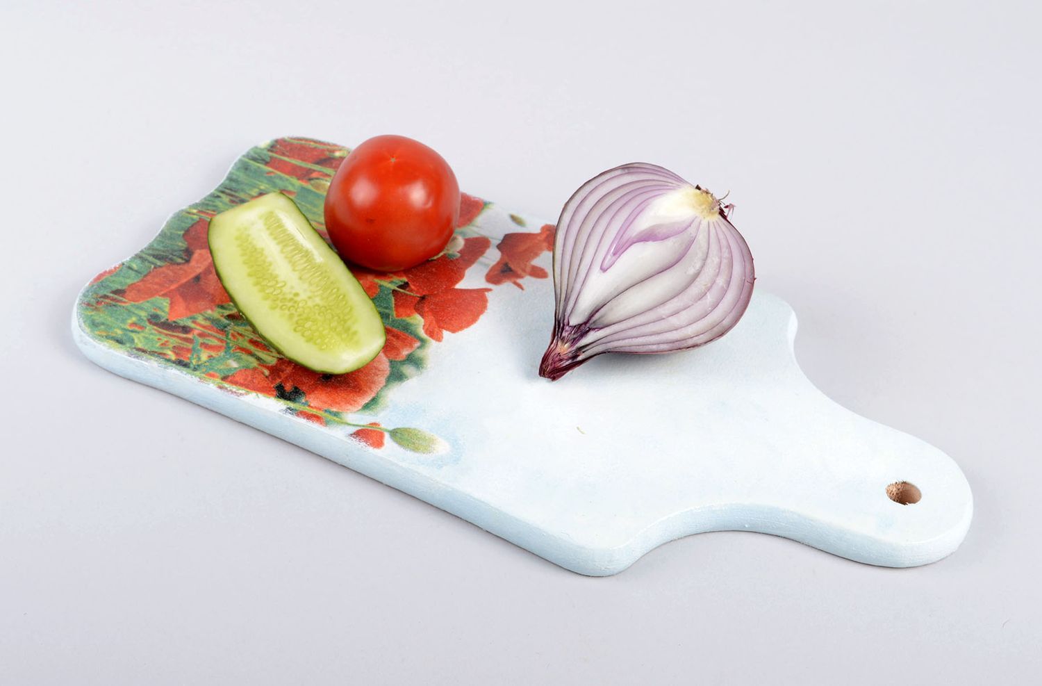 Handmade Deko Küche Schneidebrett Haus Dekoration Geschenk Idee mit Mohnblumen foto 5