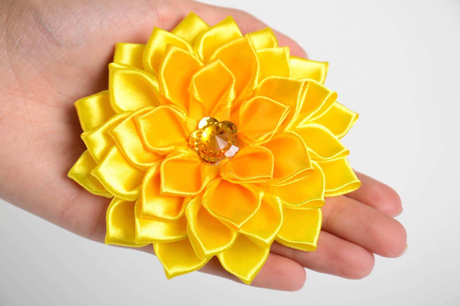 Unusual handmade barrette stylish hair clip kanzashi flower gifts for her photo 3