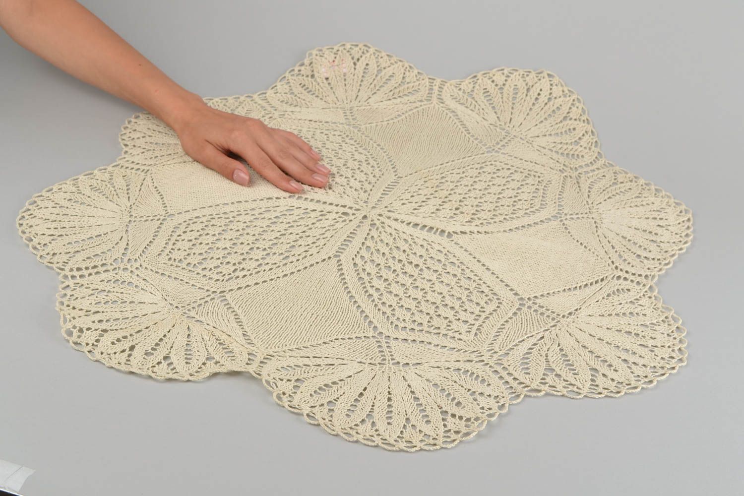 Handmade knitted decorative napkin decor napkin for dresser table home ideas photo 2
