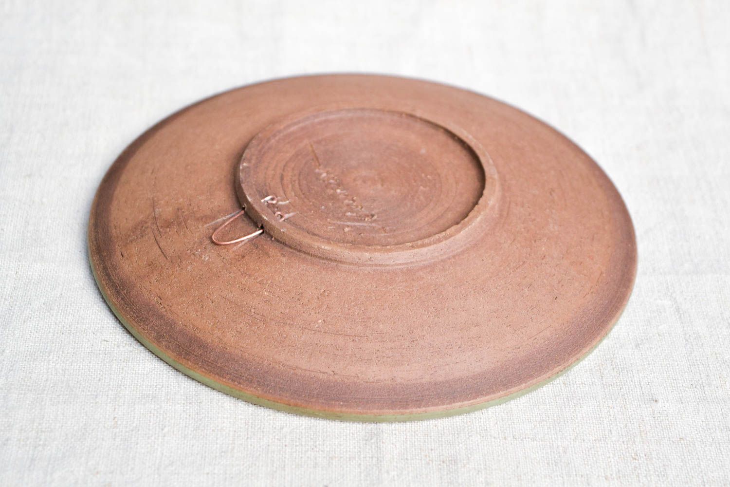 Декоративная тарелка хенд мейд керамическая тарелка круглая декор для дома фото 5