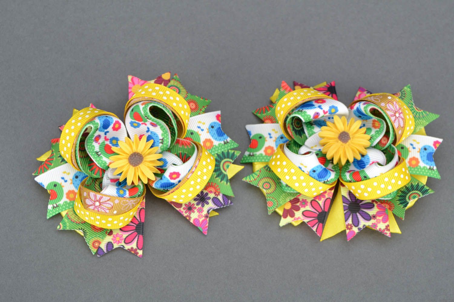 Two hair clips Sunflowers photo 3