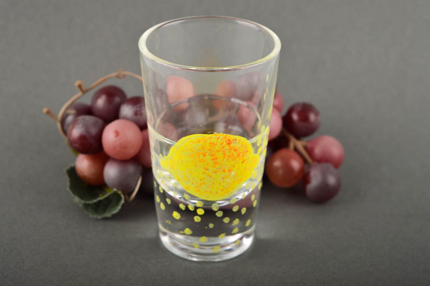 Copa de cristal con dibujo hecha a mano vaso de chupito elemento decorativo foto 1