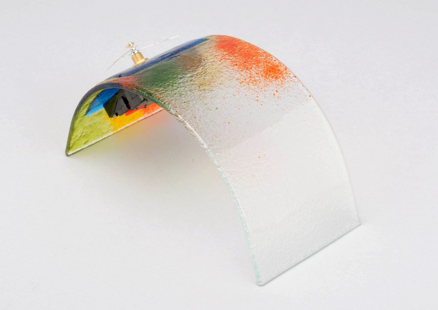 Relógio de mesa de vidro arco-íris foto 3