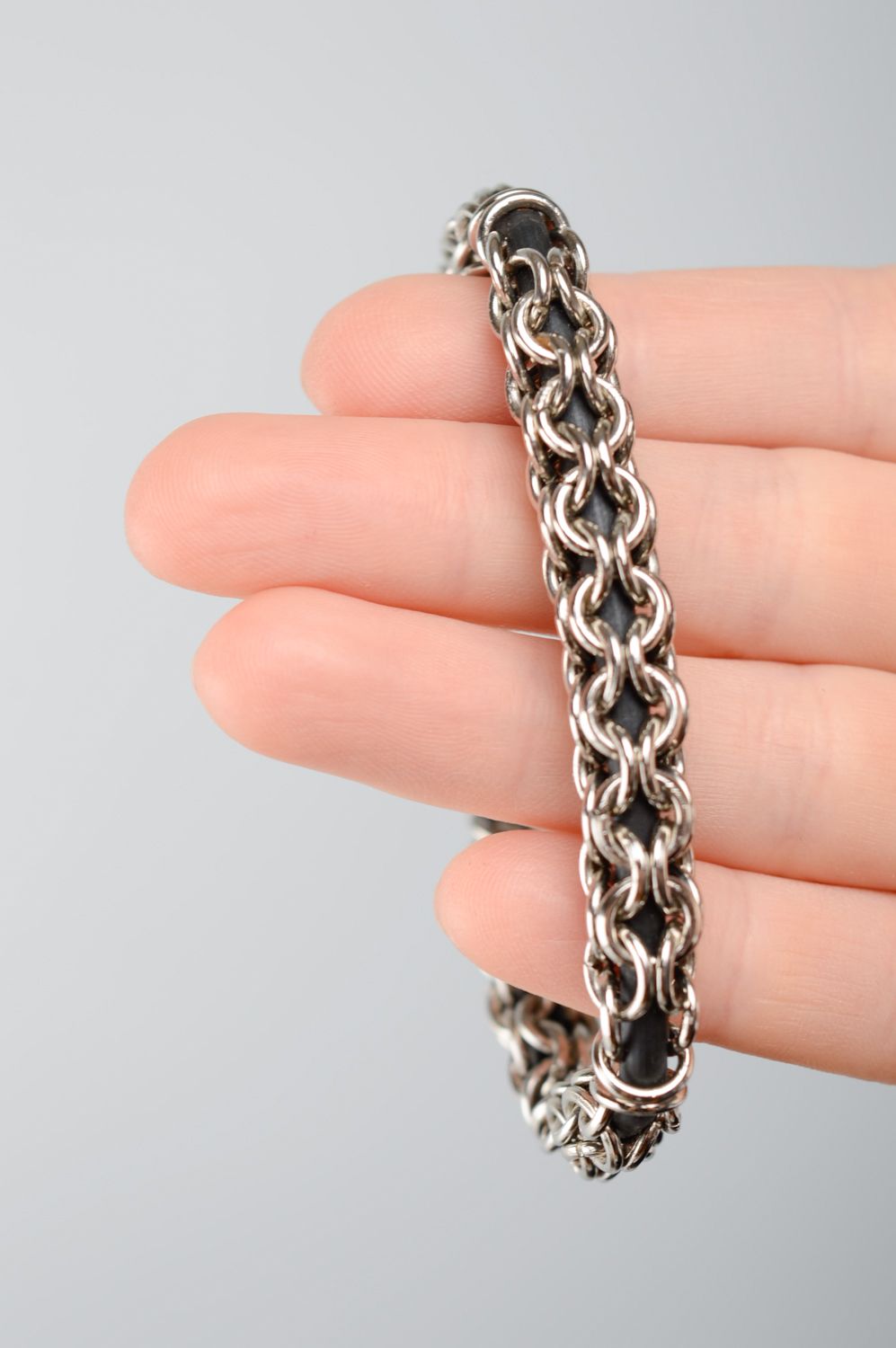 Chainmail metal bracelet photo 3