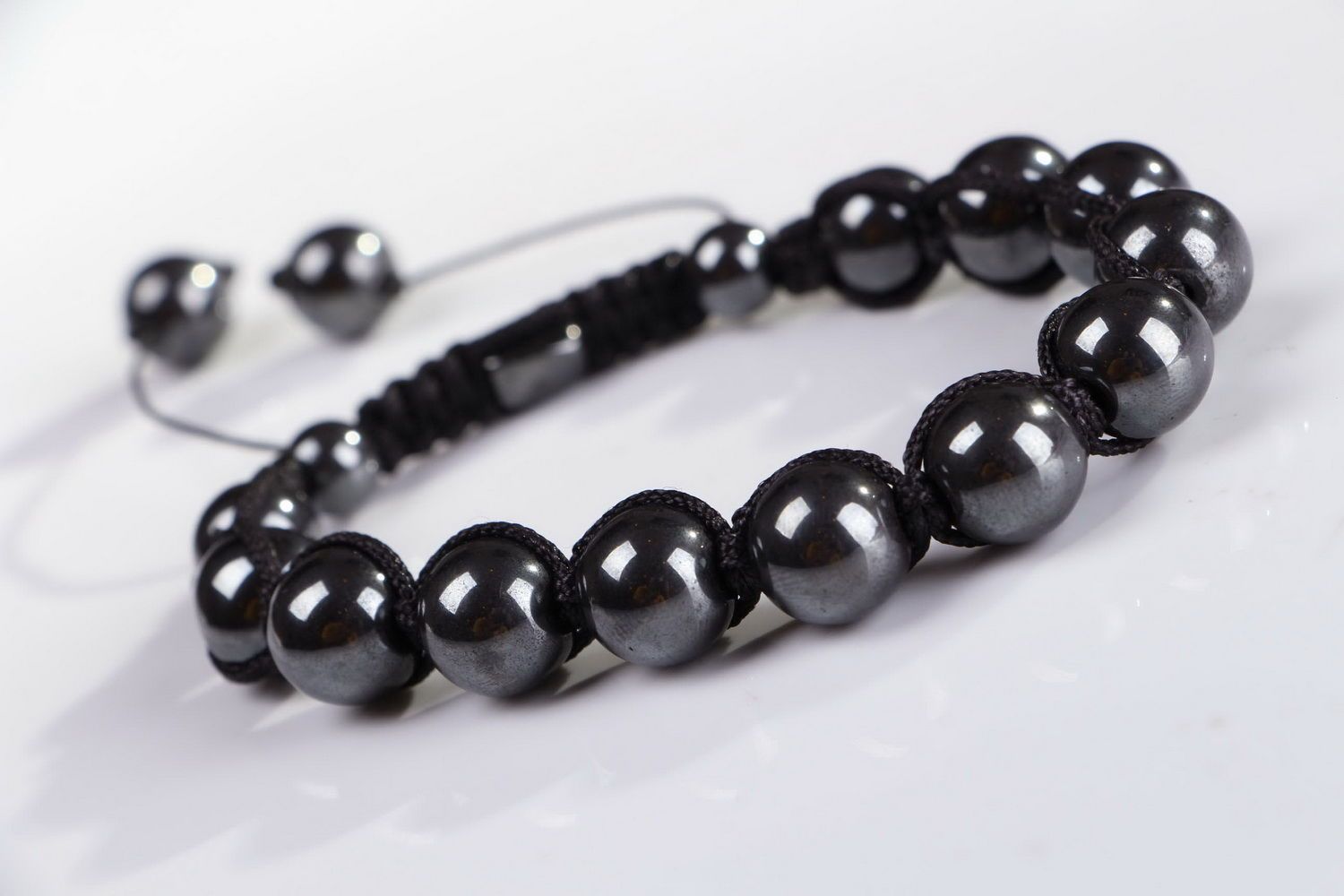 Bracelet with hematite beads photo 1