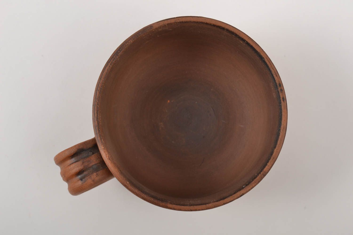 Brown ceramic cup with handle 0,4 lb photo 5