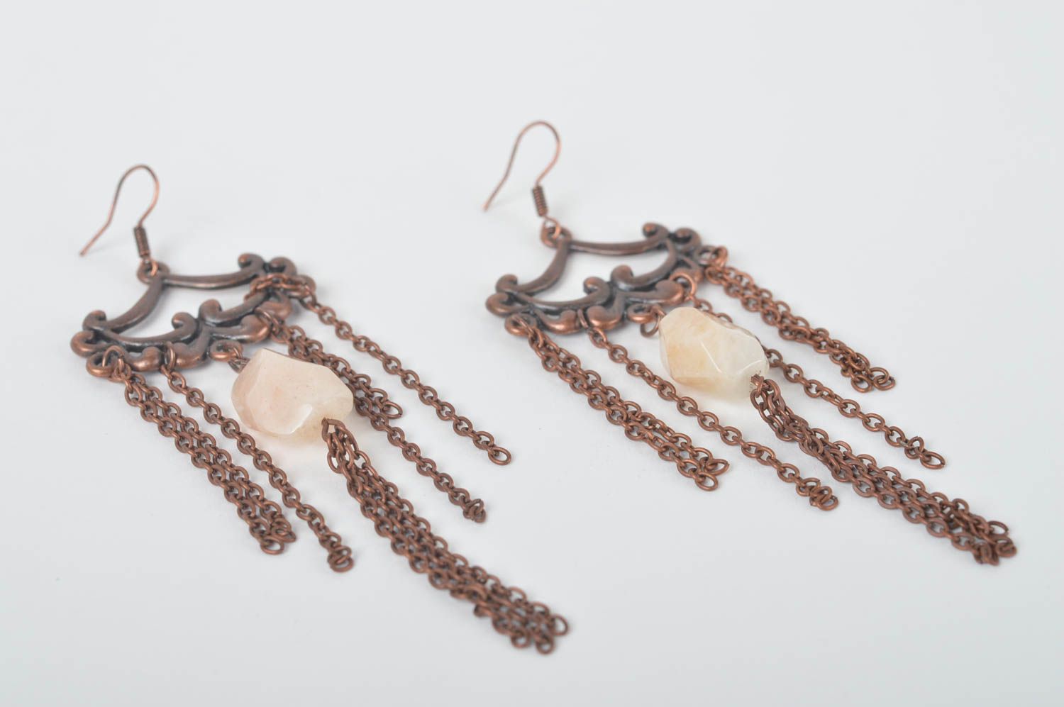 Long dangling earrings handmade designer earrings unusual beautiful present photo 2
