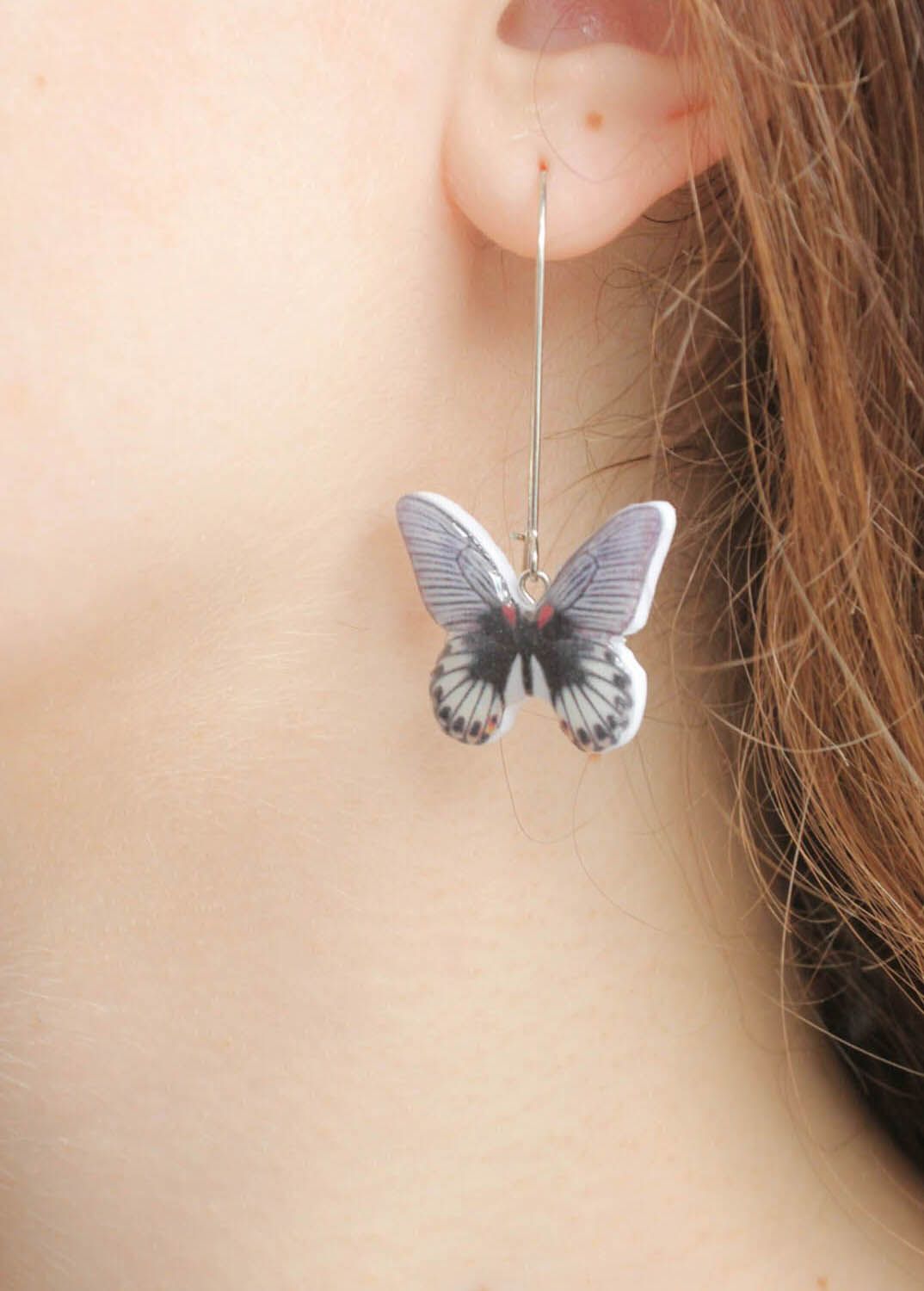 Polymer clay butterfly earrings photo 1