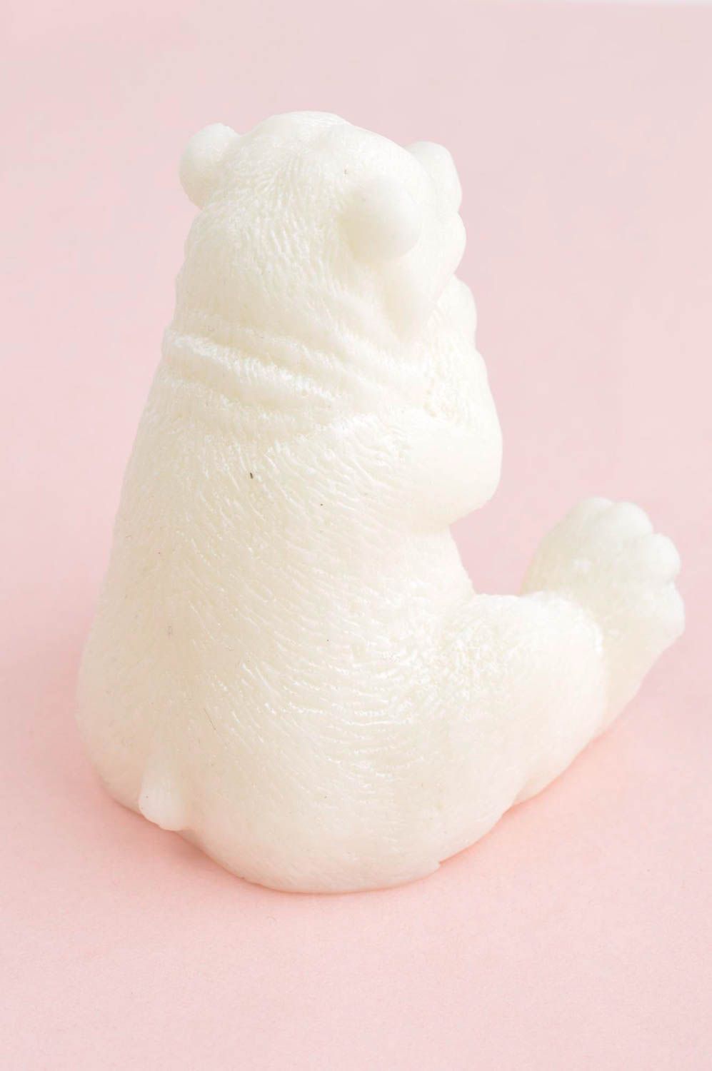 Мыло ручной работы натуральная косметика глицериновое мыло в виде белого мишки фото 4